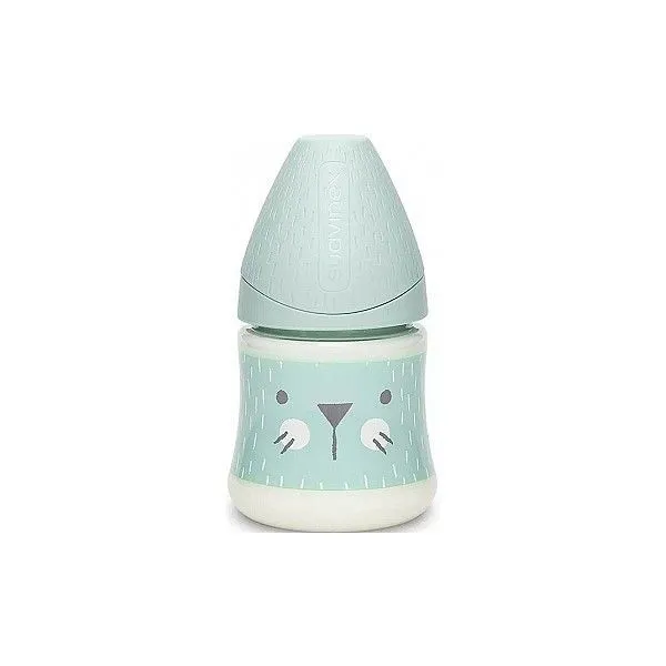 Пляшечка &quot;Hygge - Затишні історії&quot; 150 мл (кругла соска, повільний потік), бірюзова