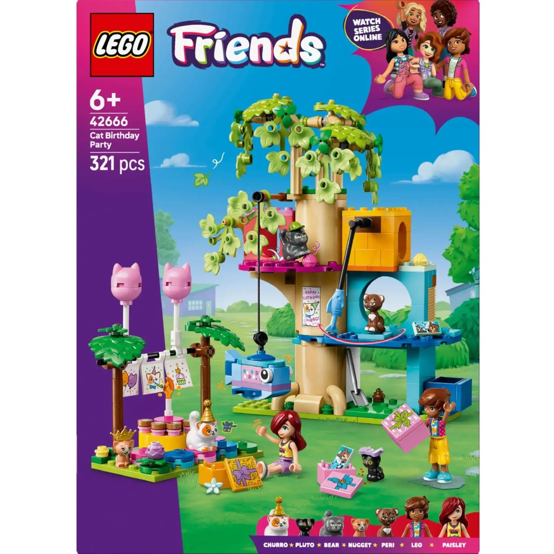 Конструктор День народження кота і будинок на дереві LEGO Friends