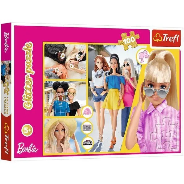 Пазли -(100 елм.) Глітерні  - &quot;Барбі&quot; /Trefl