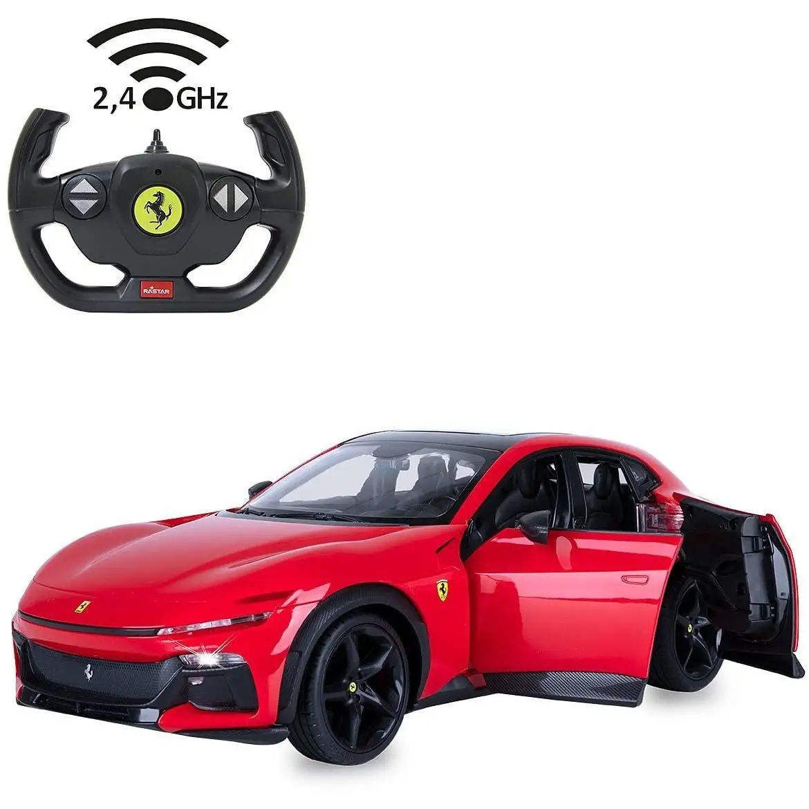 Авто-ль на р/к, д-рі/відч. Ferrari Purosangue 1:14, червоний, 2.4МГц