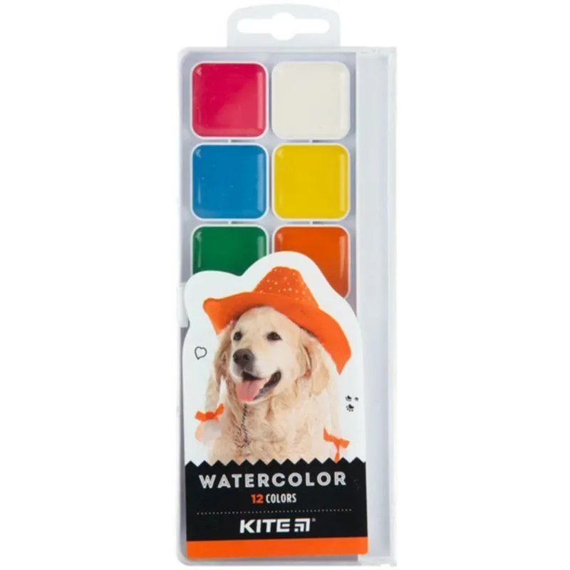 Фарби акварельні, 12 кол. Kite Dogs