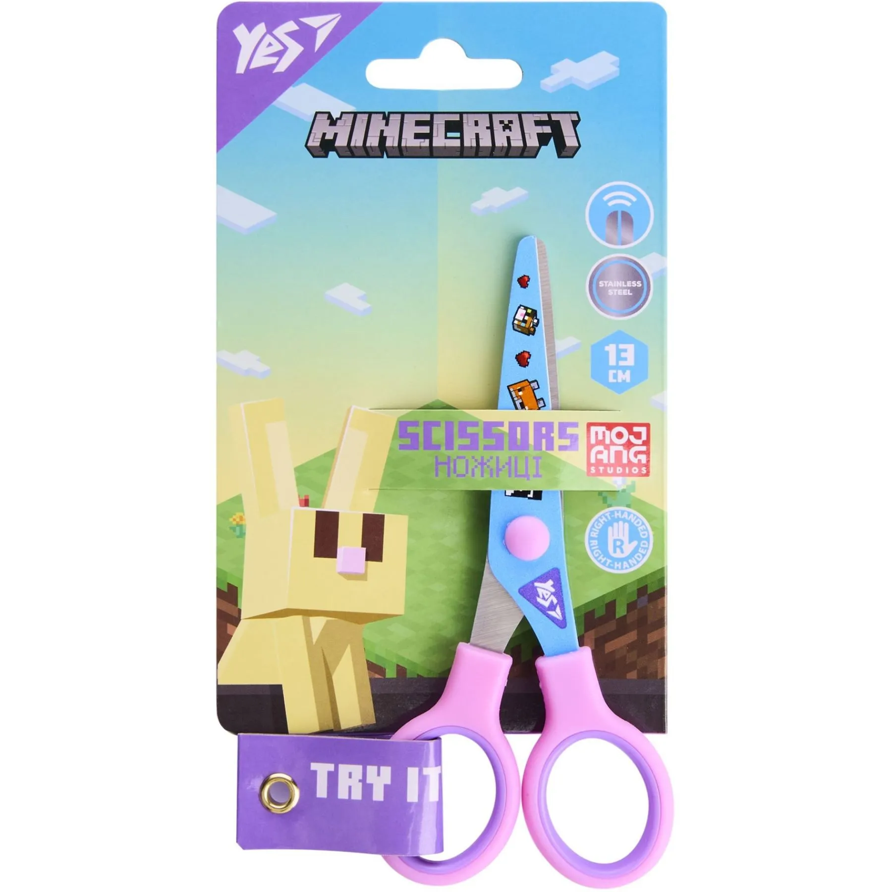 Ножиці Yes &quot;Minecraft.Spring&quot; 13см, з принтом на лезі