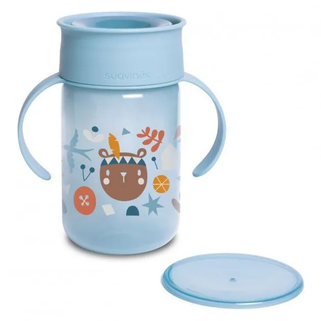 Пляшка-непроливайка 360 &quot;Лісові історії&quot; блакитна, Suavinex