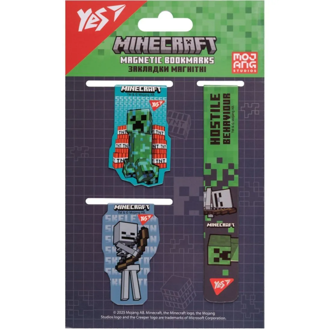 Закладки магнітні Yes &quot;Minecraft&quot;, 3 шт
