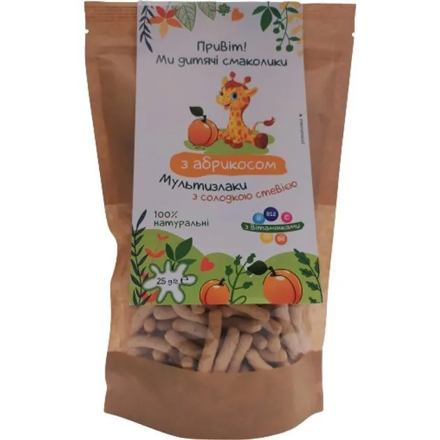 Дитячі cмаколики &quot;Мультизлакові з абрикосами&quot; 25 г