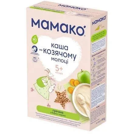 Каша молочна &quot;Гречана з яблуком і морквою&quot; на козячому молоці 200 г, Мамако