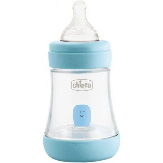 Пляшка пластикова &quot;Perfect 5&quot; 150мл соска силіконова від 0 міс. повільний потік(хлопчик)