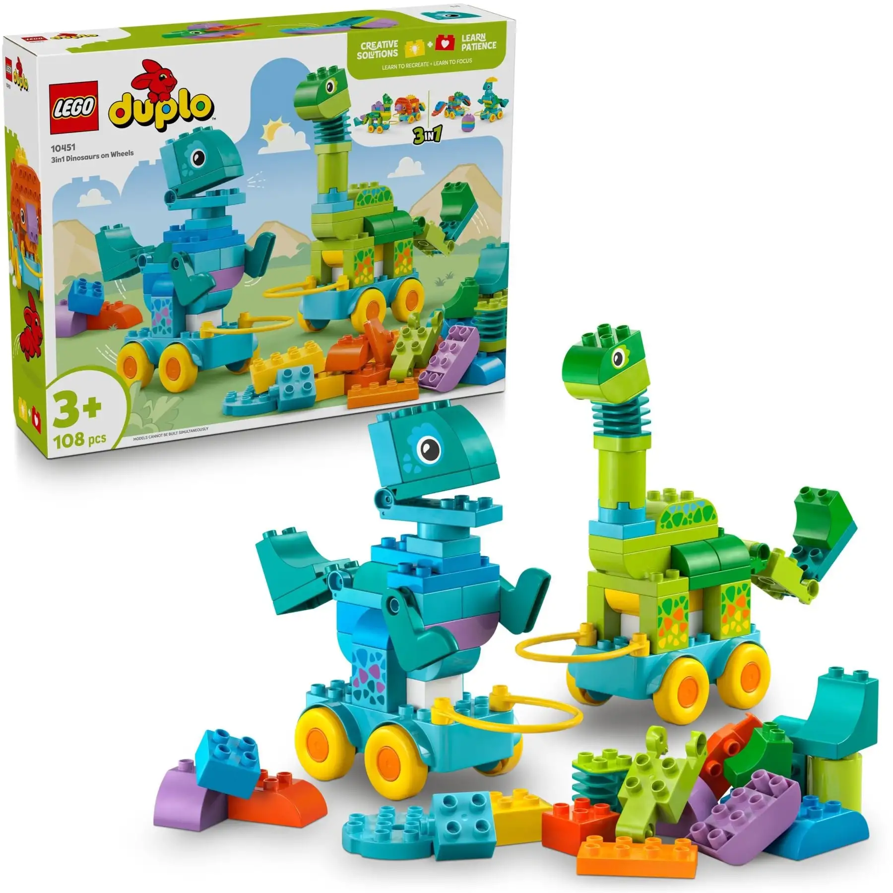 Конструктор Динозаври на колесах 3в1 LEGO DUPLO