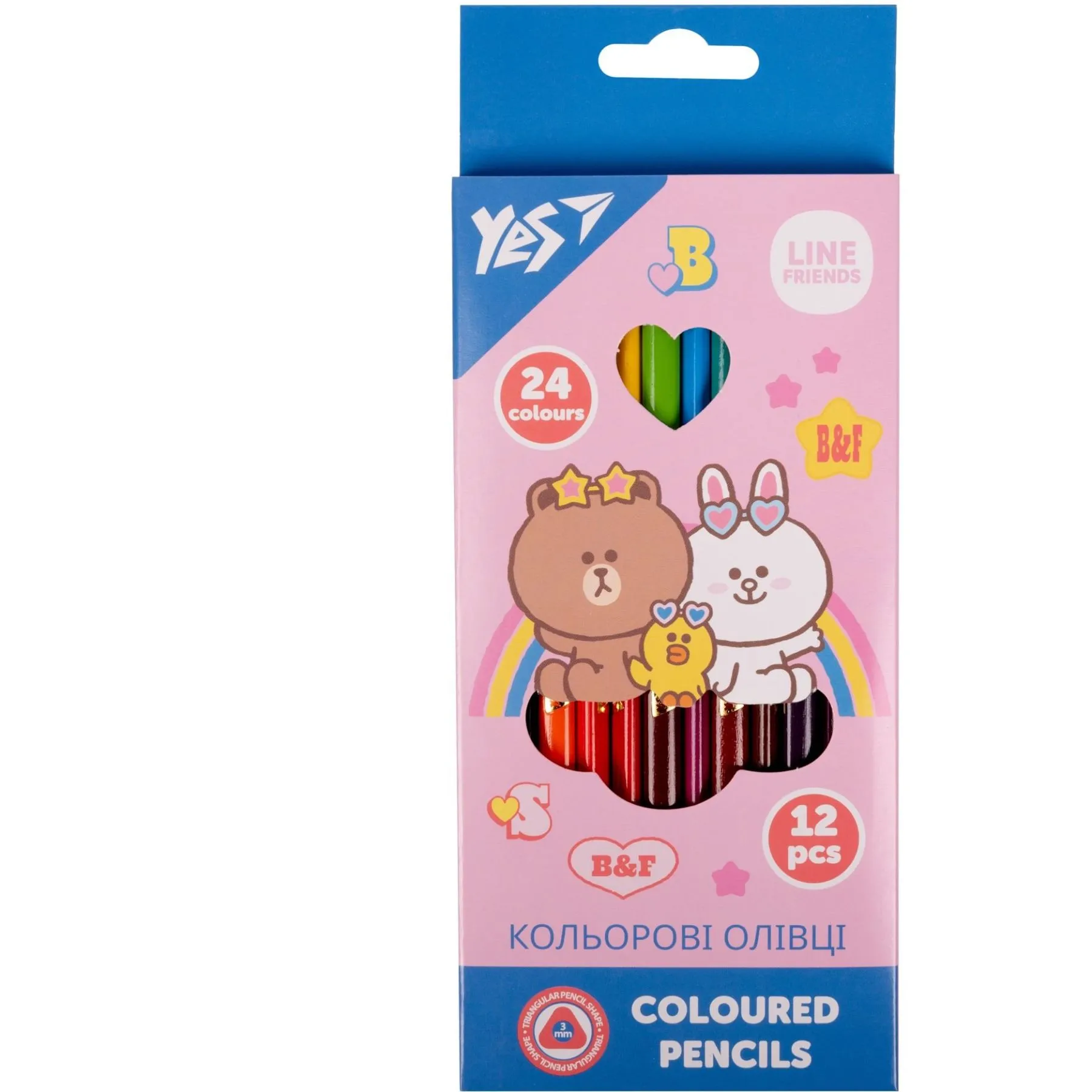 Олівці кольорові YES 12/24 кол. &quot;Line Friends&quot;