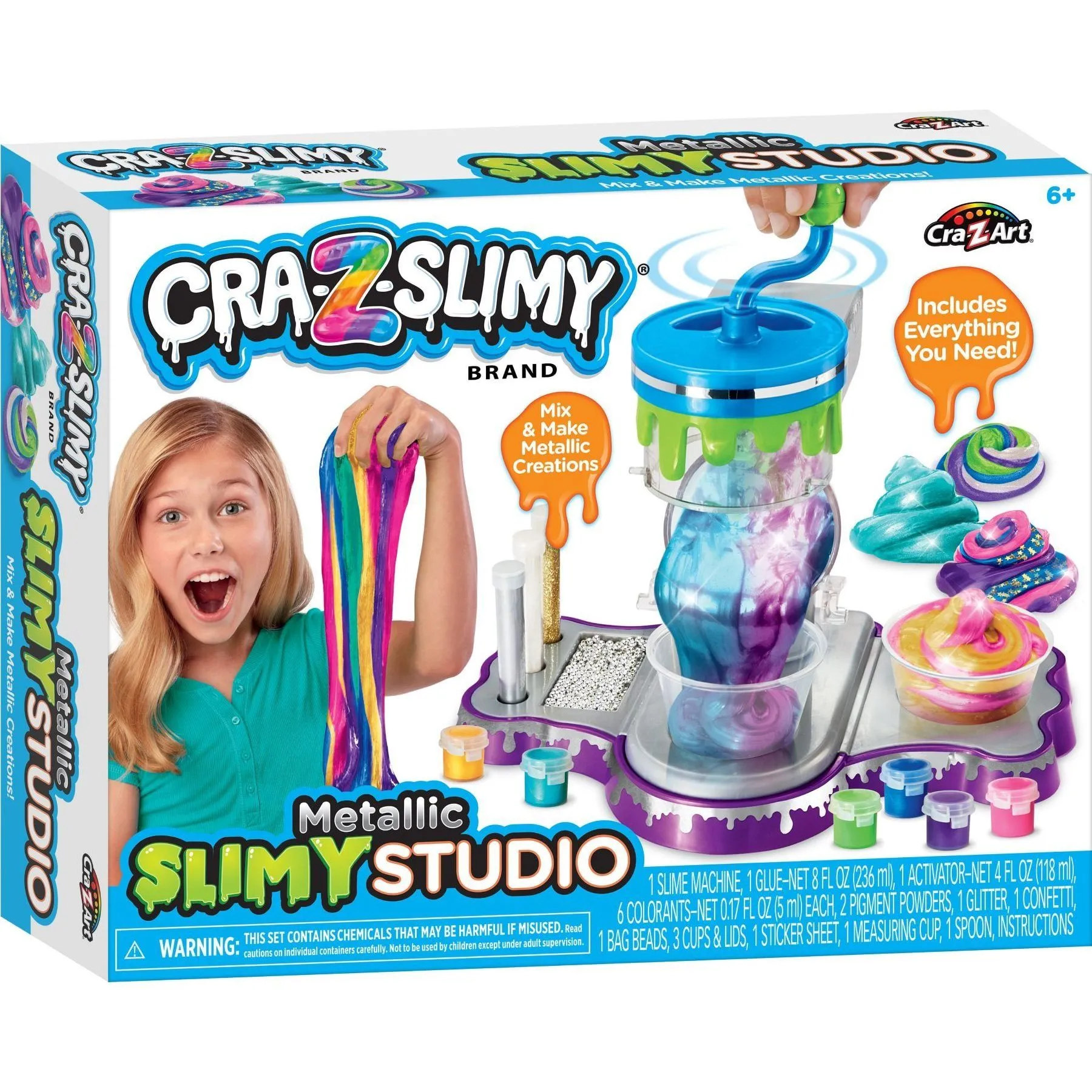 Слайм Cra-Z-Art Metallic Slimy Studio, набір 21од