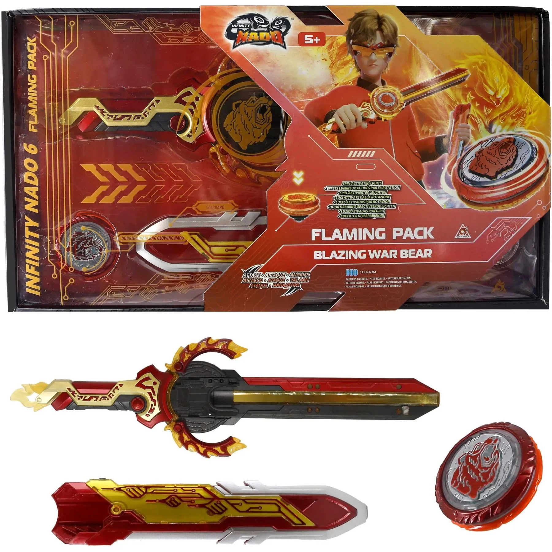 Дзиґа Infinity Nado VI Flaming Pack Палаючий Бойовий Ведмідь (Blazing War Bear)