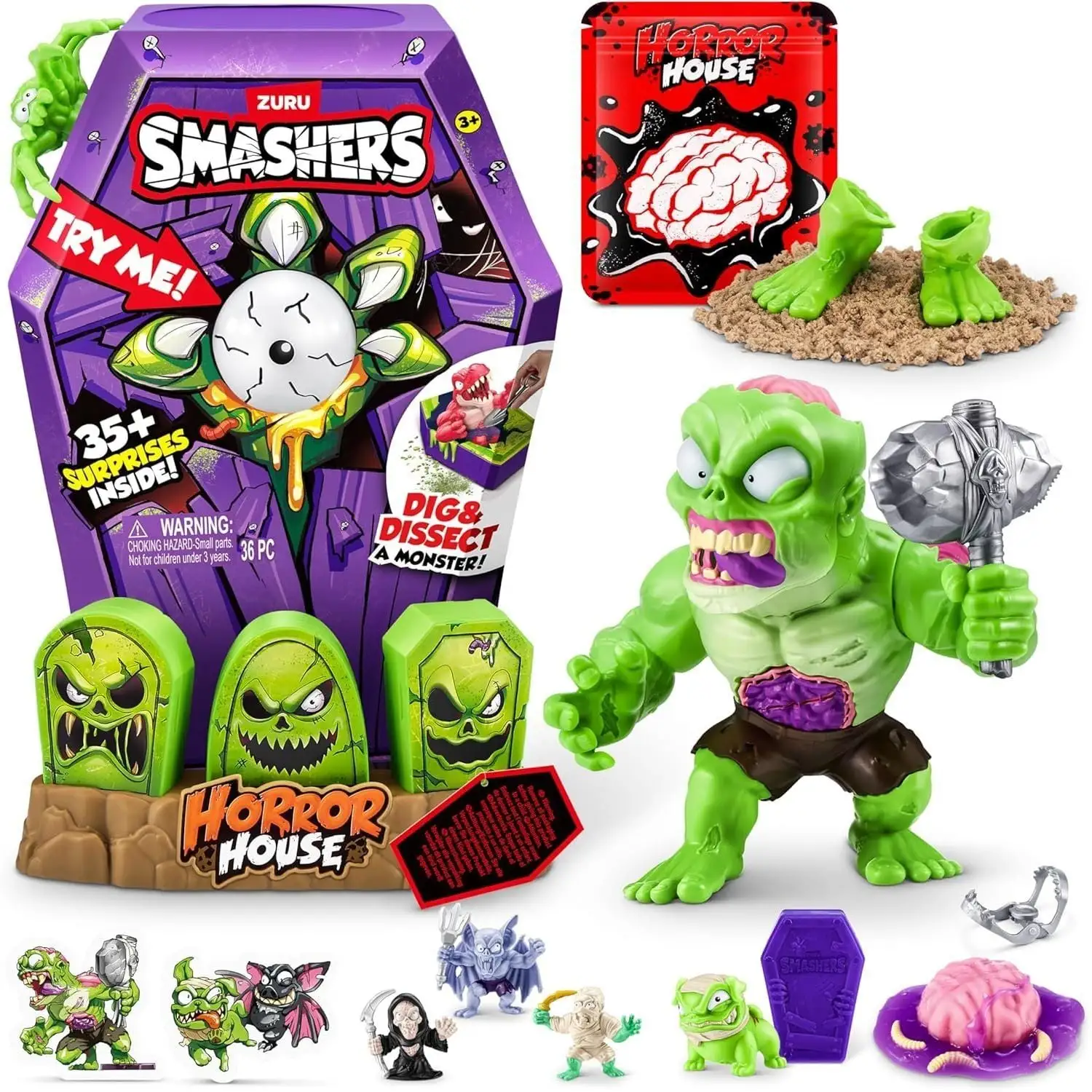 SMASHERS Іграшка у наборі з аксесуарами Horror House-Large "Zombie")/Великий Будинок Жахів "Зомбі", арт. 74124B