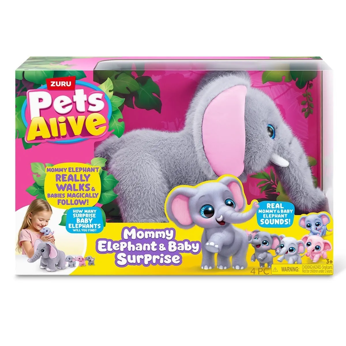 Інтерактивний ігровий набір PETS ALIVE серії "Mama &amp; Baby Surprise" S1  МАМА СЛОНИХА З СЮРПРИЗОМ