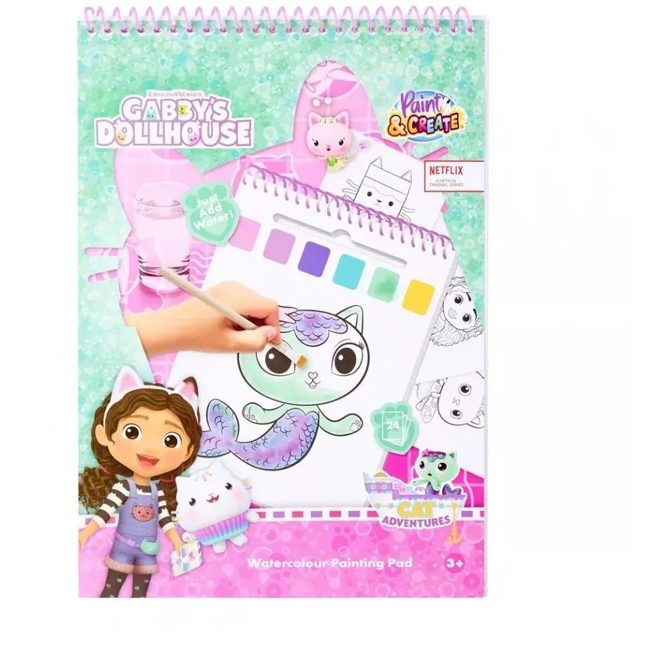 Водна розмальовка 24 аркуші GABBY'S DOLLHOUSE