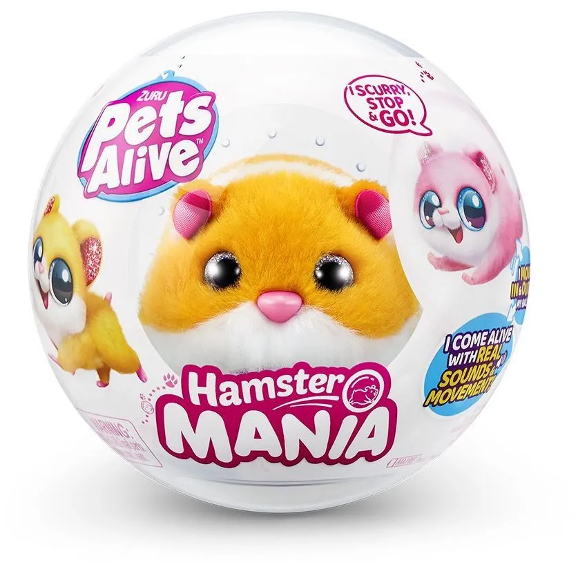 Інтерактивна м&#039;яка іграшка PETS ALIVE S1  КУМЕДНИЙ ХОМЯЧОК (помаранчевий)