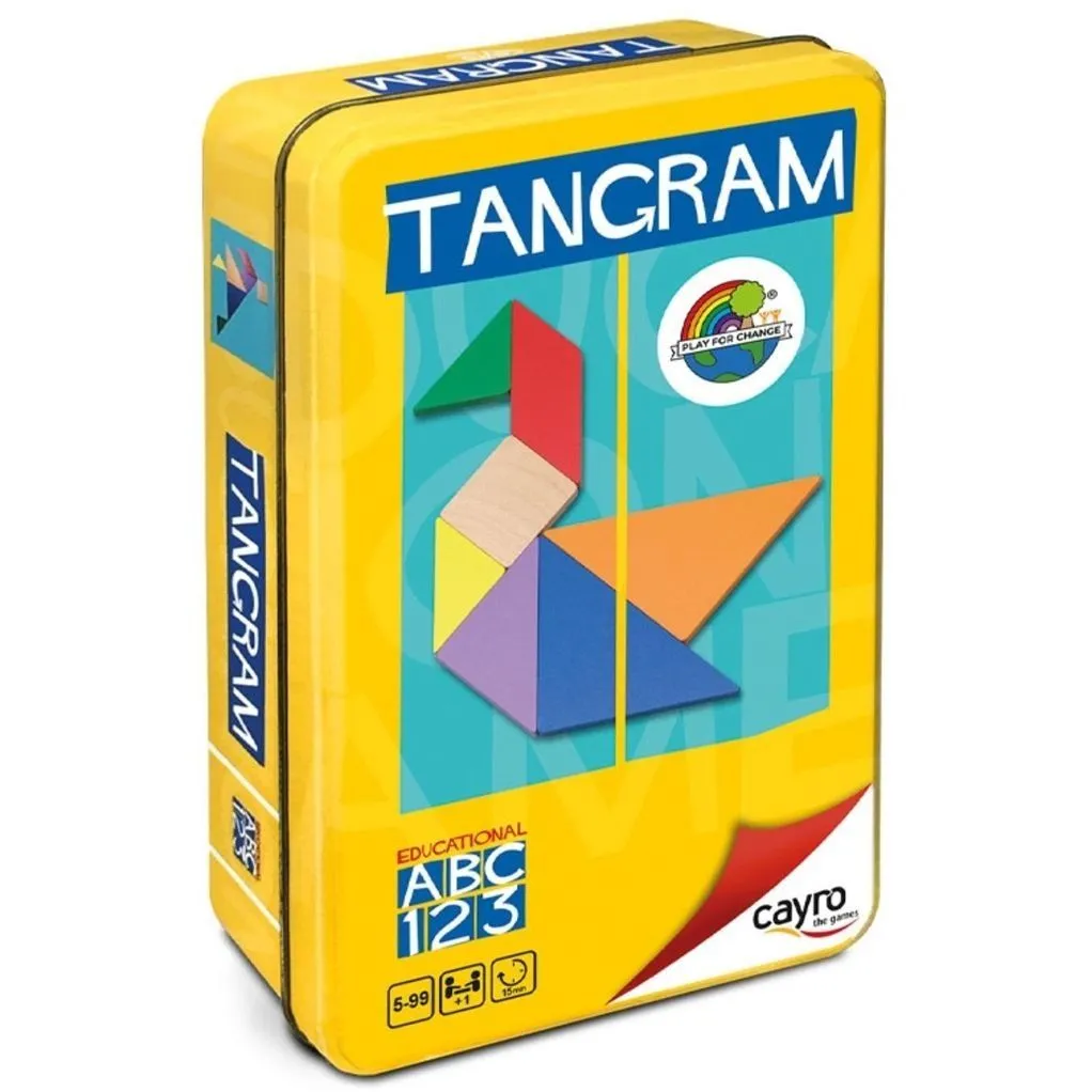 Дерев&#039;яний танграм, металева коробка