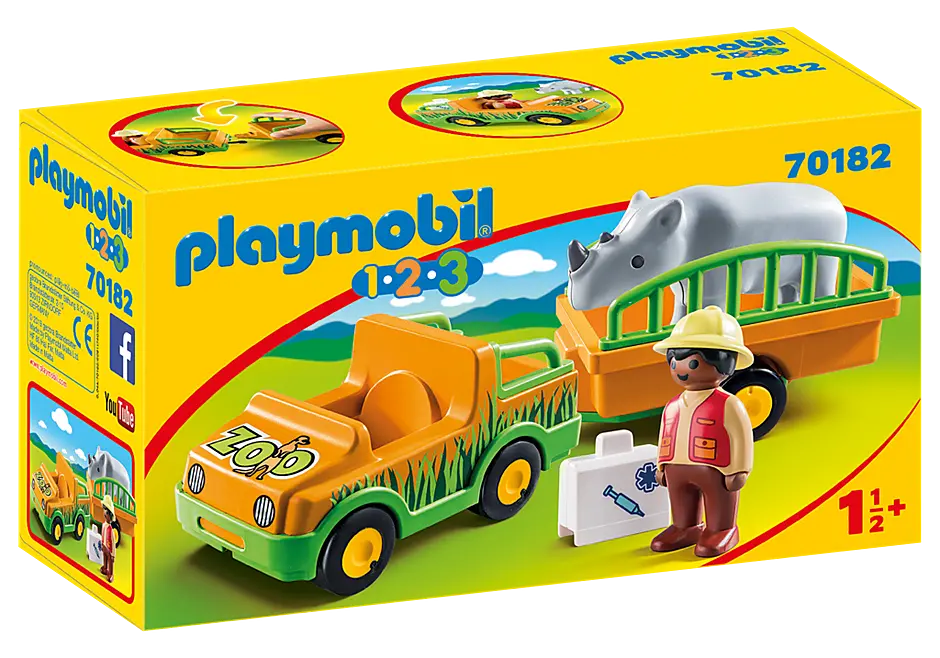 Джип з причепом і носорогом Playmobil