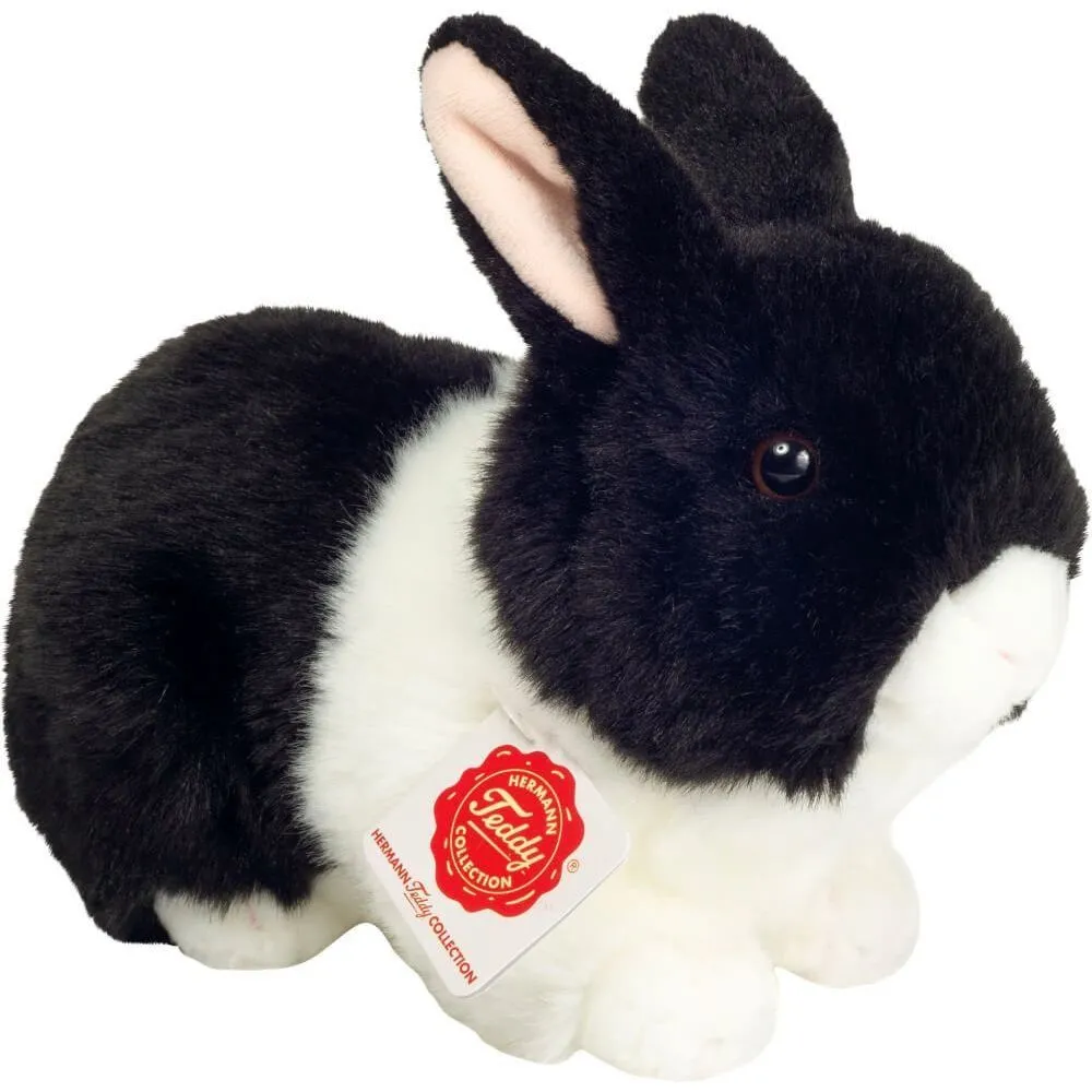 Іграшка м&#039;яка Зайчик висловухий чорно/білий 23 см