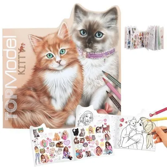 TOPModel Альбом для розфарбовування з наклейками KITTY and DOGGY 0412713