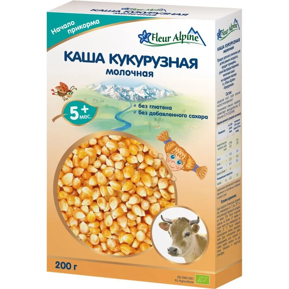 Дитяча молочна каша Fleur Alpine Organic &quot;Кукурудзяна &quot; 200 г