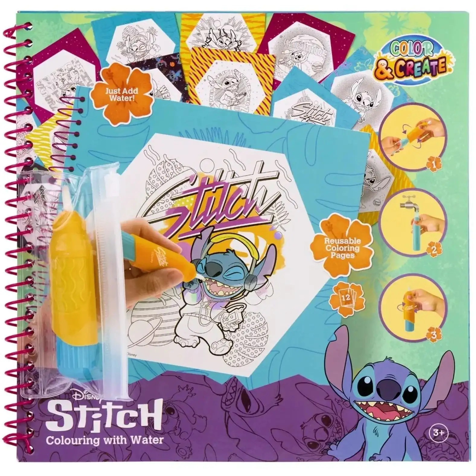 Водна розмальовка Disney STITCH 22,5 X 22,5 CM