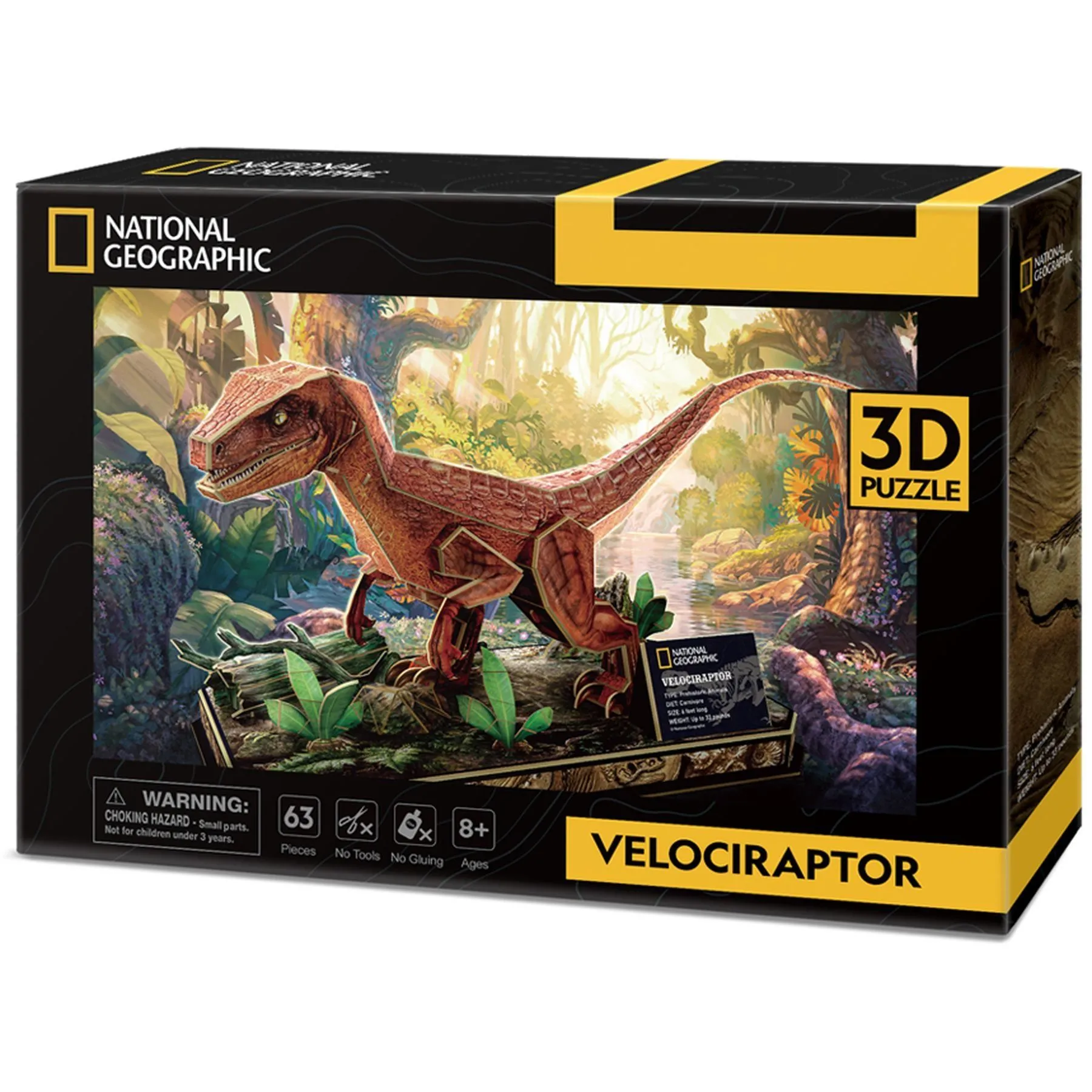 CubicFun Тривимірна головоломка-конструктор National Geographic Dino "Велоцираптор", DS1053h