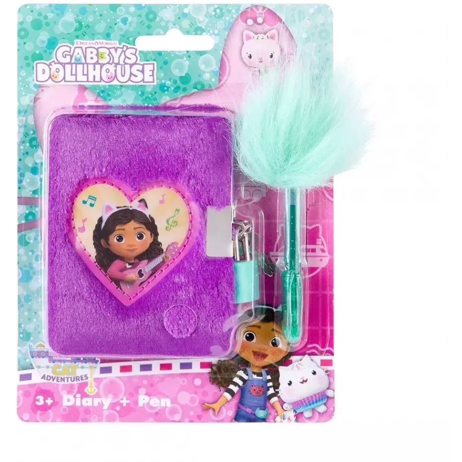 Пухнастий блокнот на замочку з ручкою GABBY'S DOLLHOUSE