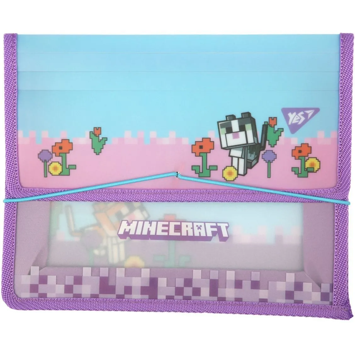Папка для тетрадей YES  пласт. на резинке В5 "Minecraft.Spring"