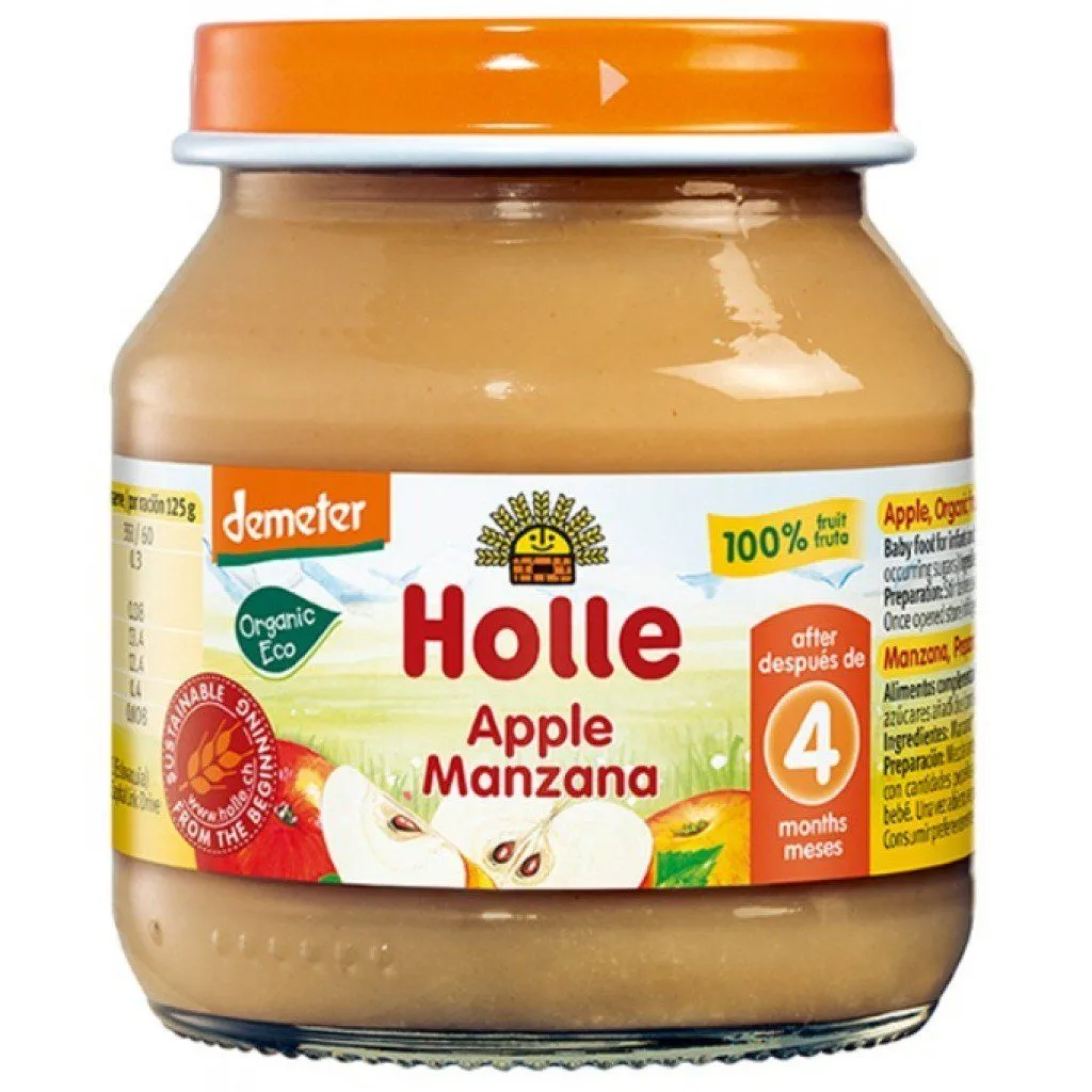 Пюре органічне "Яблуко 100%" з 4 місяців 125 г, Holle