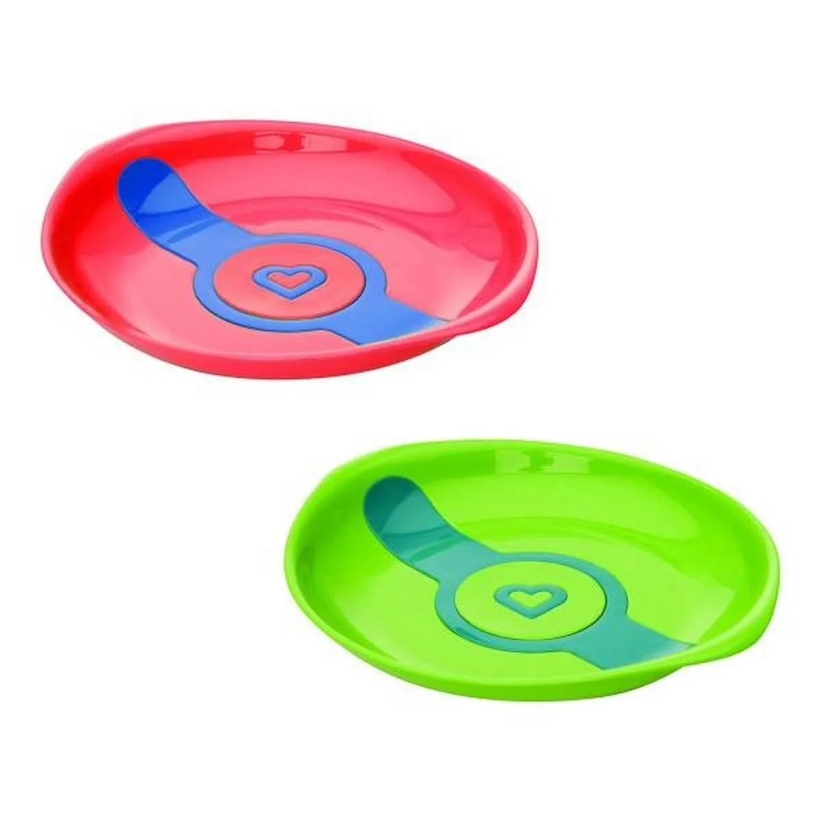 Набір: Тарілки &quot;White Hot&quot; 2 шт (зелена та помаранчева)