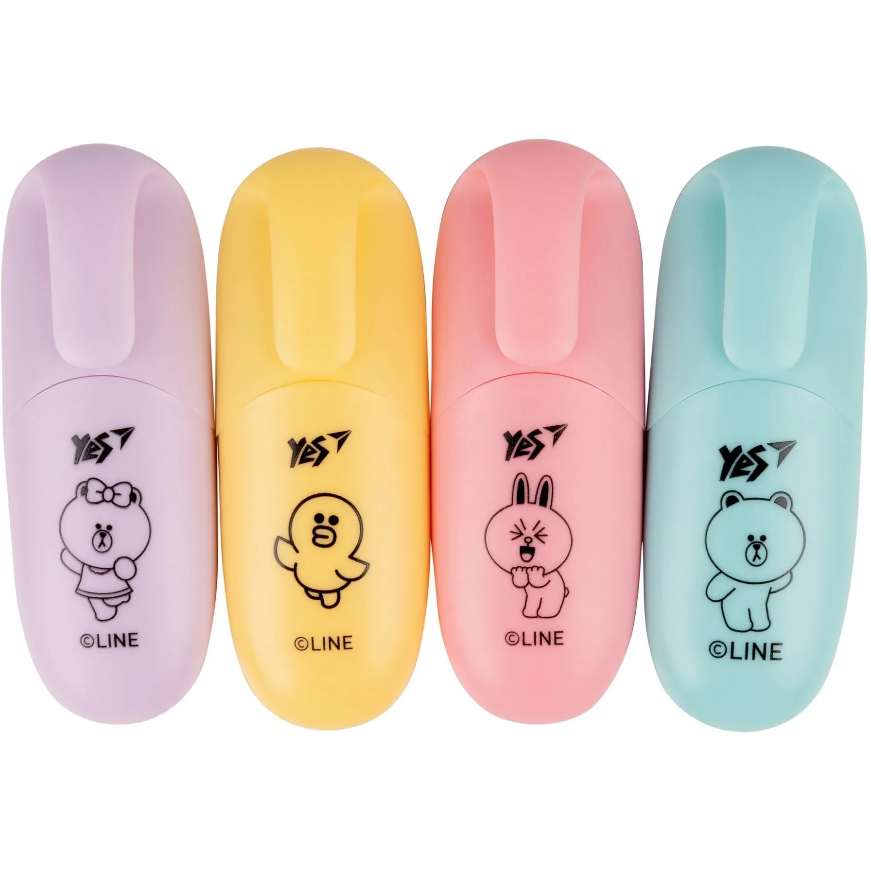 Маркер текстовий YES &quot;Line Friends&quot; в наборі, 4 шт.