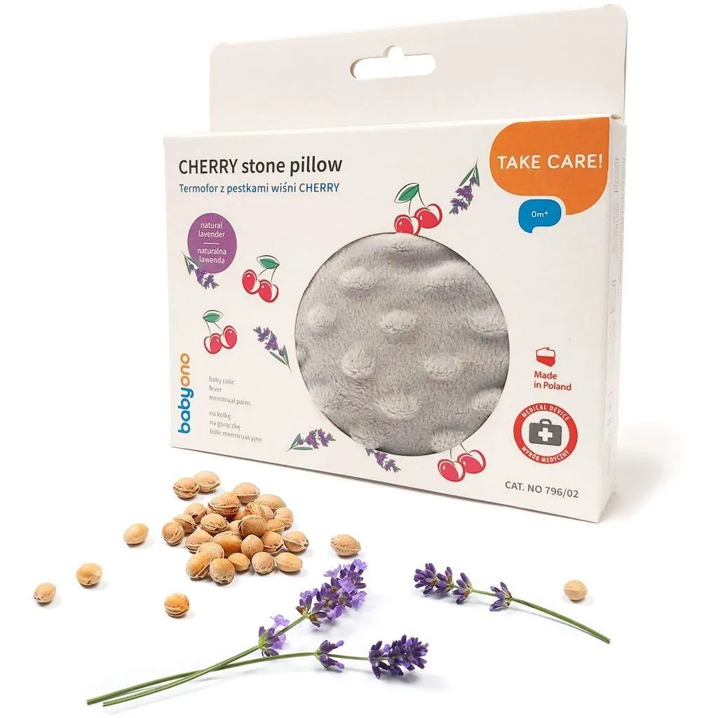Грілочка з кісточок вишні та ароматом лаванди (13х16 см.) Сірий / &quot;Babyono&quot;