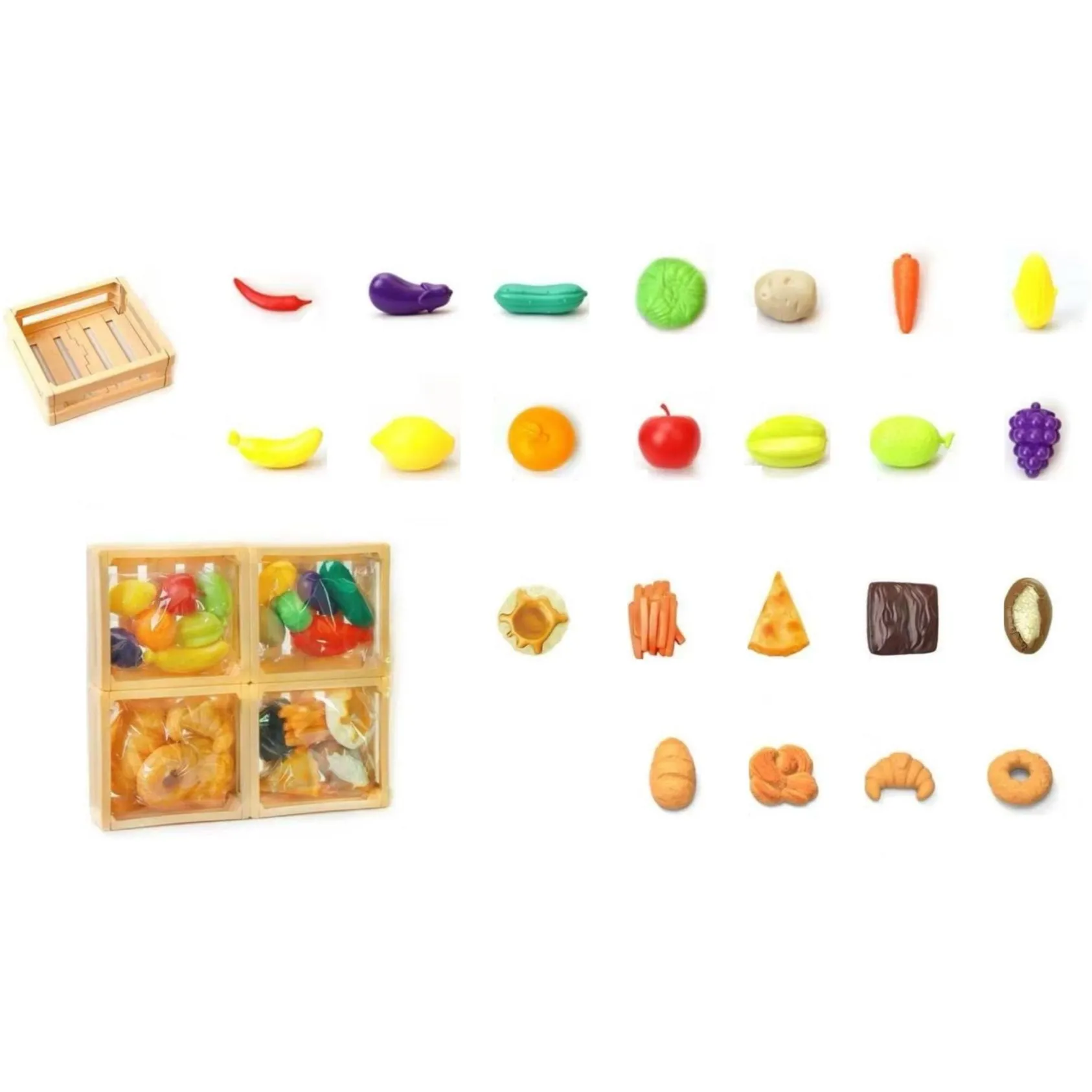 Набір іграшкових фруктів,овочів та їжі (21 шт)
