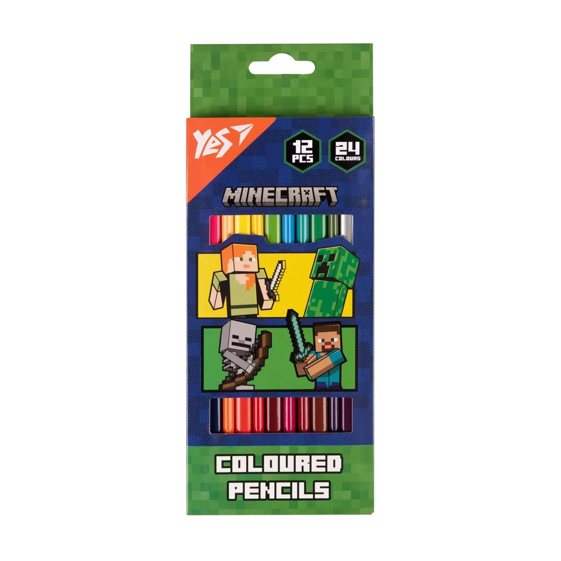 Олівці кольорові Yes 12/24 кол. &quot;Minecraft. Heroes&quot;