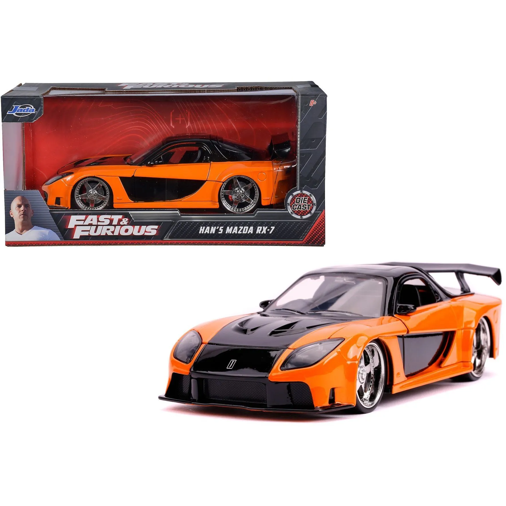 Машина металева Jada "Форсаж" Мазда RX-7, помаранчева, масш. 1:24, 8+