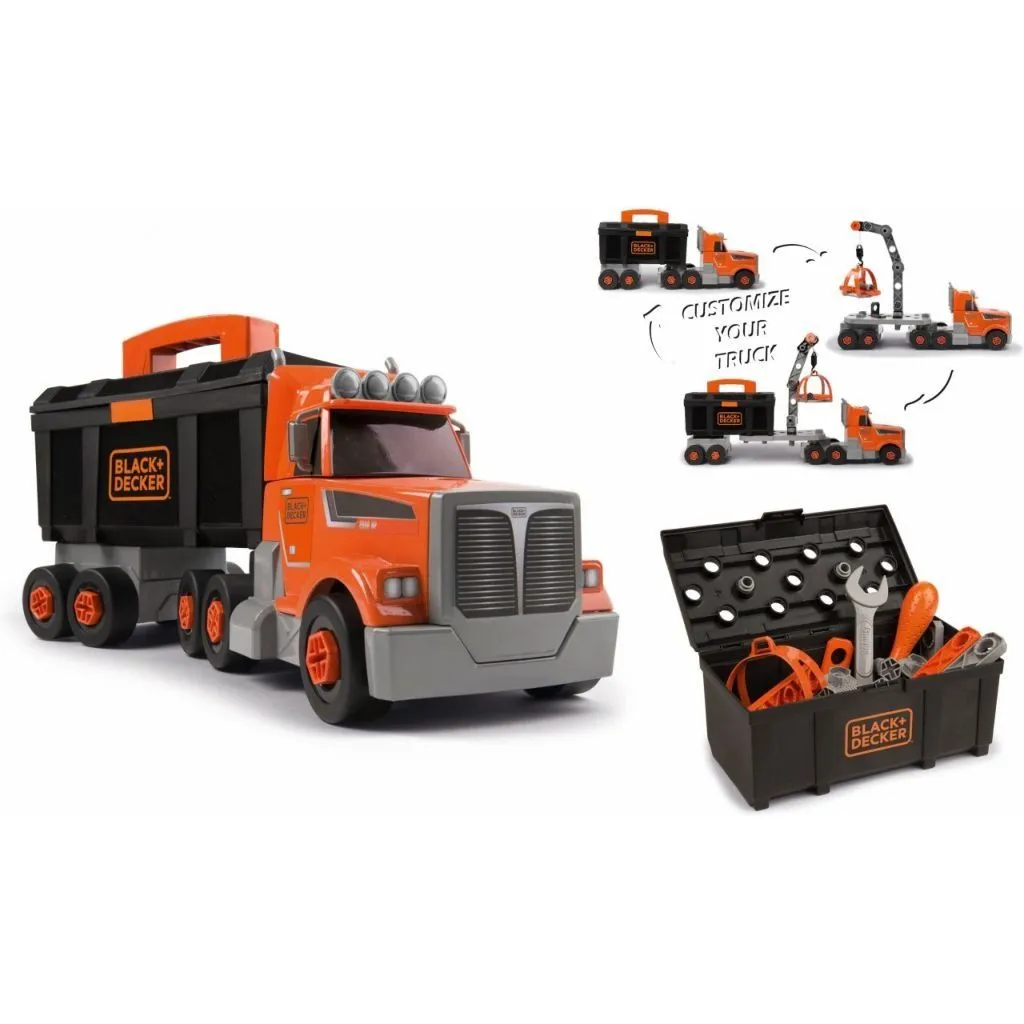 Ігровий набір &quot;Блек &amp; Деккер. Вантажівка&quot; з інструм., кейсом, краном та акс., 43x13,3x17,4см, 3+