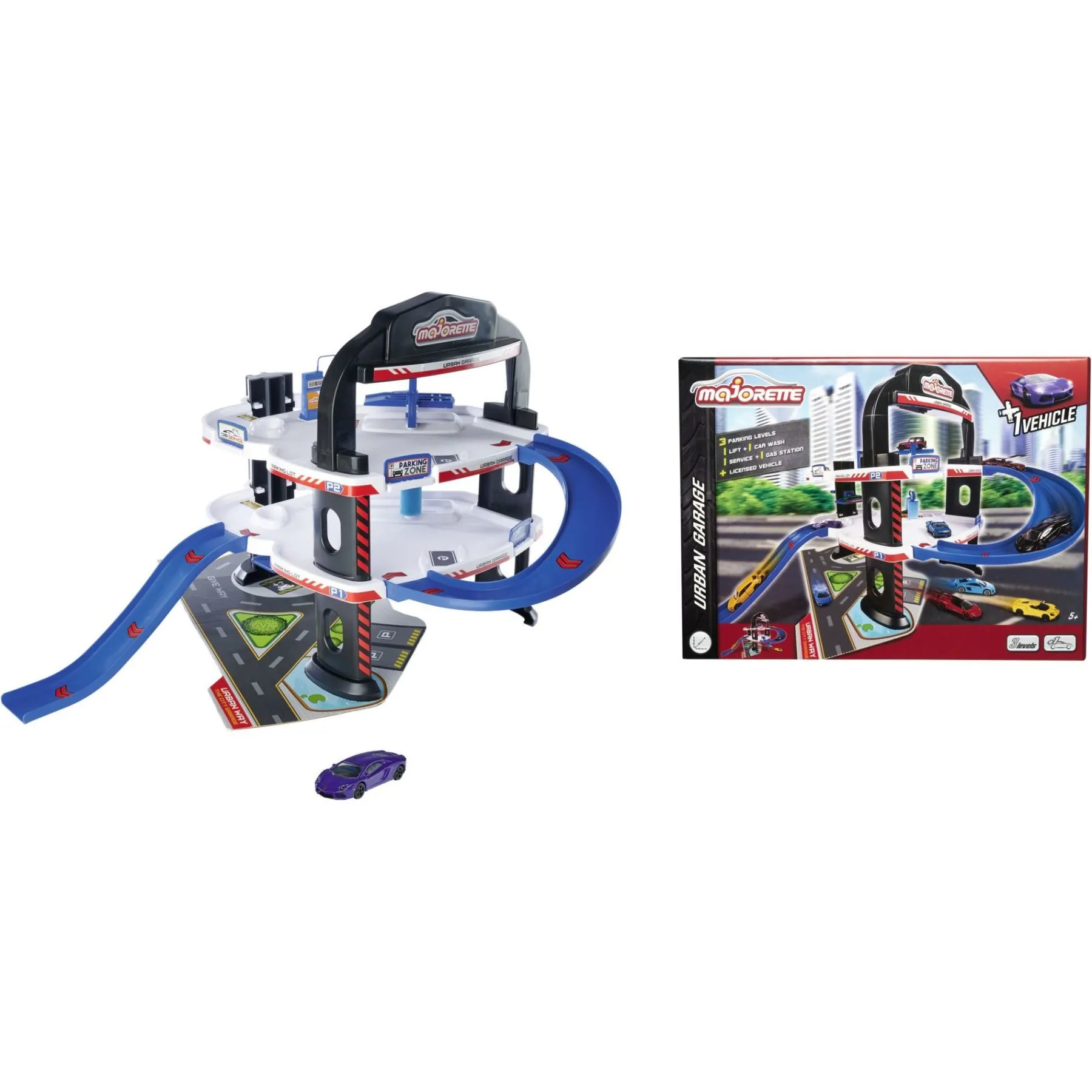 Ігровий набір Majorette &quot;Міський гараж&quot;, 3 поверхи, 1 машинка, 60х60х45 см, 5+