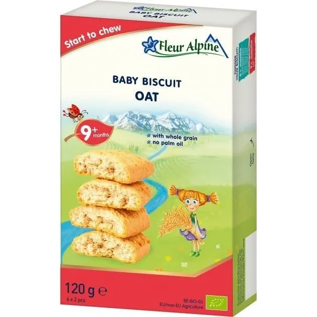 Дитяче печиво Fleur Alpine ORGANIC  &quot;OAT&quot; (вівсяне) 120г.
