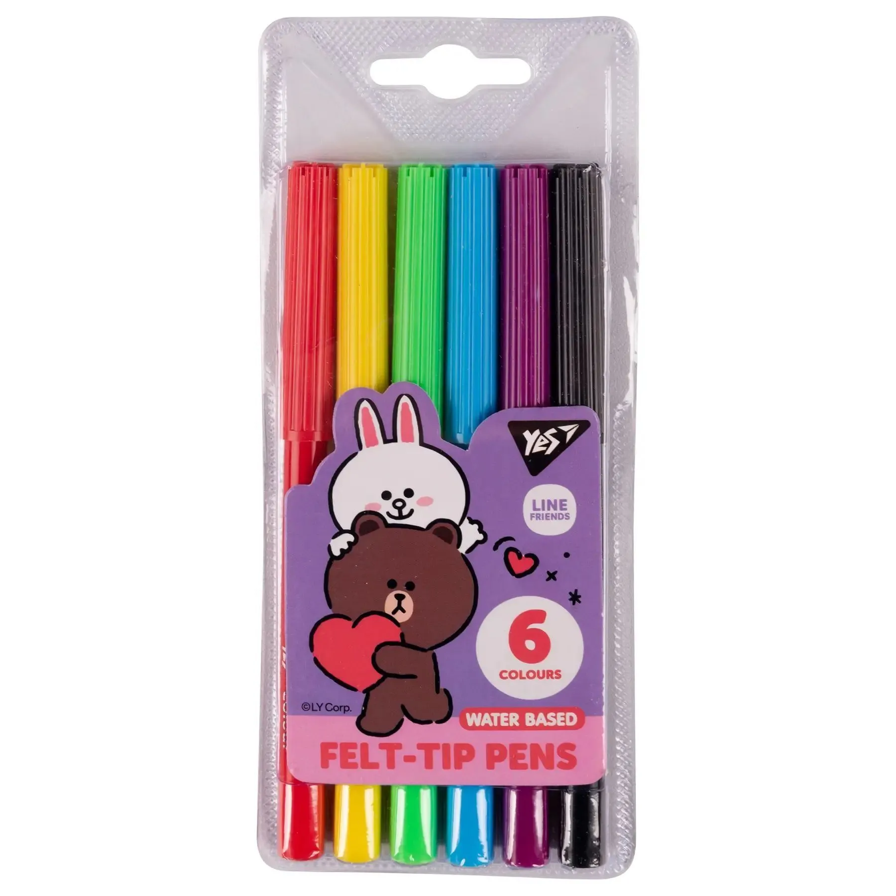 Фломастери Yes 6 кольорів &quot;Line Friends&quot;