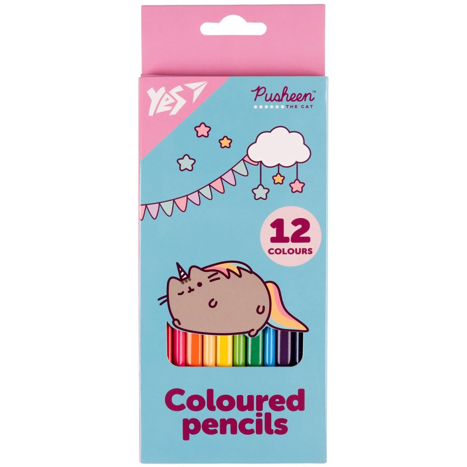 Олівці кольорові Yes 12 кол. "Pusheen" бірюзовий