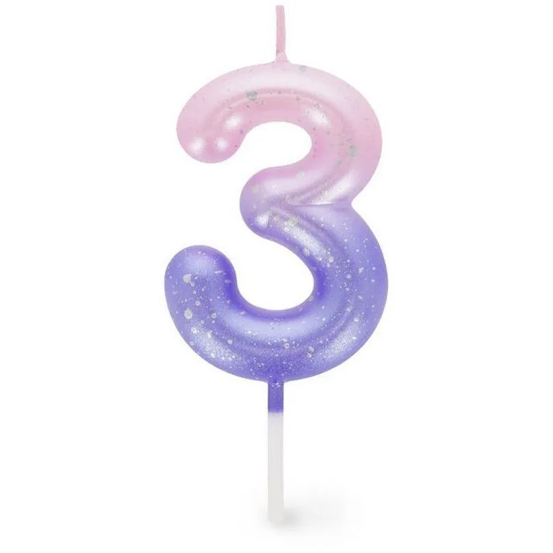 Свічка для торта  Happy Birthday Candle  рожева  3, арт CNU0004
