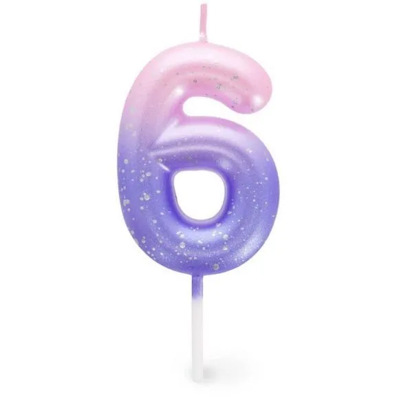 Свічка для торта  Happy Birthday Candle  рожева  6, арт CNU0007