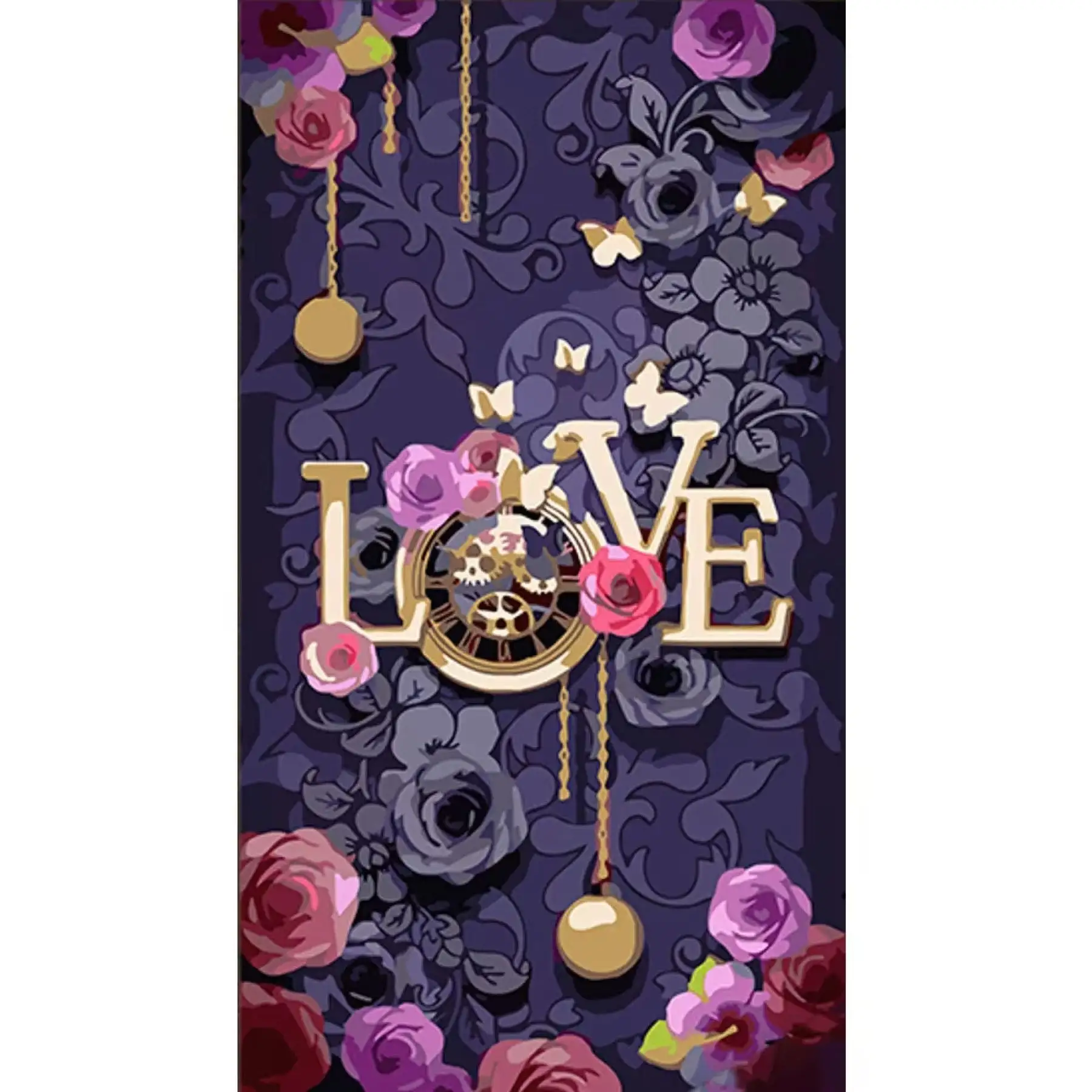 Набір для розпису по номерах Love flowers Strateg розміром 50х25 см (WW240)