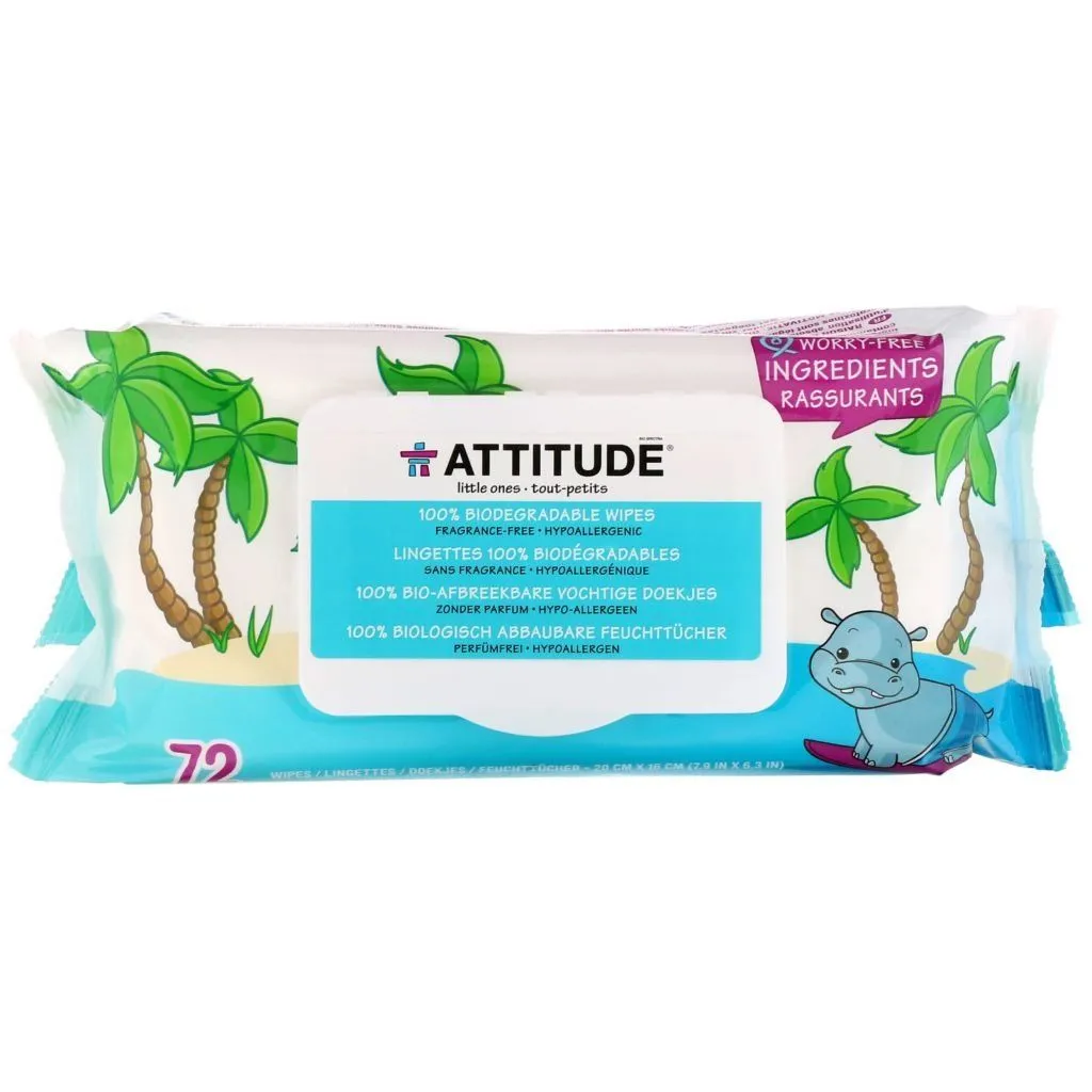 Серветки вологі для дітей &quot;Attitude&quot; 72 шт