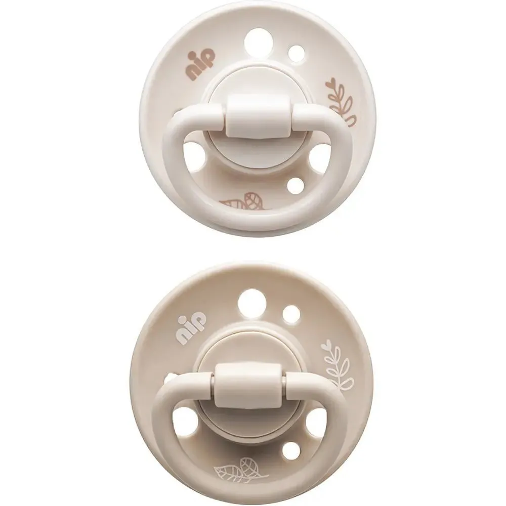 Пустушка кругла &quot;Вишенька-Зелена Серія&quot; бежевий (латекс) (від 6 міс.),(2 шт)/ NIP