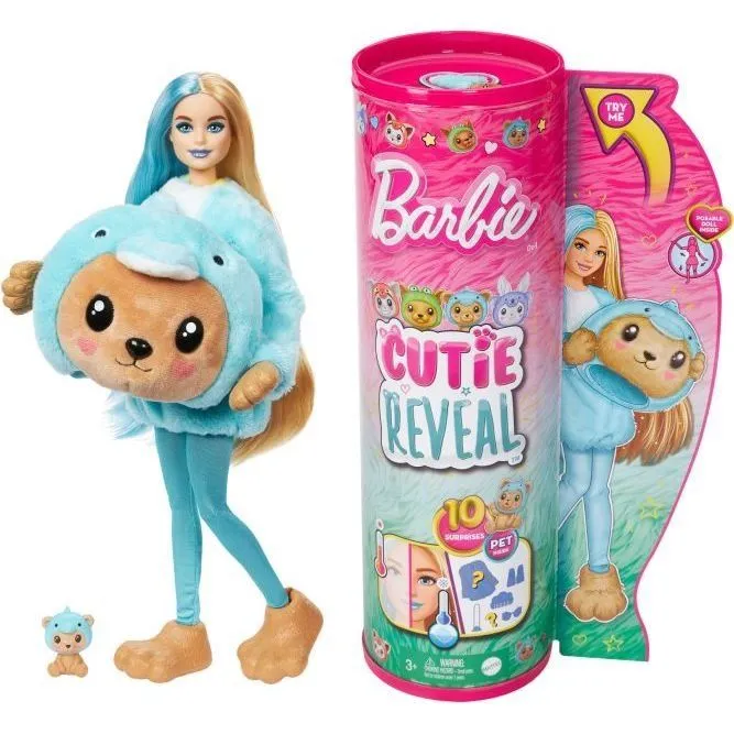 Лялька Barbie "Cutie Reveal" серії "Чудове комбо"  ведмежа в костюмі дельфіна