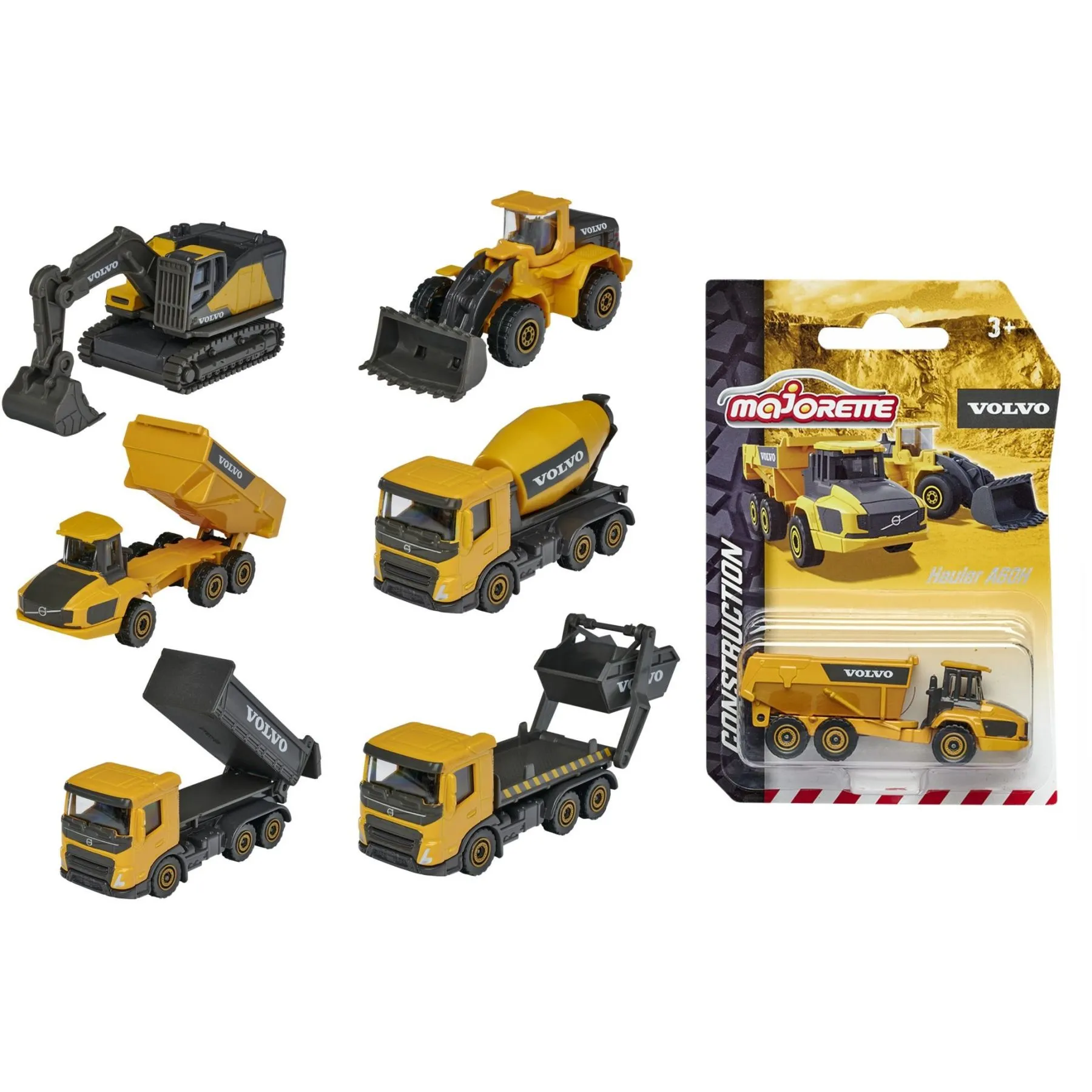Машинка металева Majorette &quot;Вольво. Будівельна техніка&quot;, 7,5 см, 6 видів, 3+