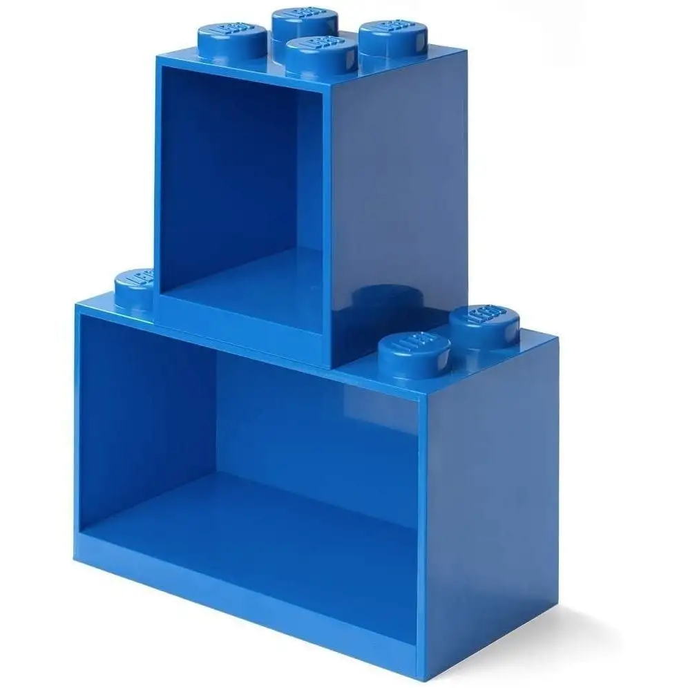 Декоративна полка для зберігання книг подвійна  Х8, Х4 - синя Lego Room