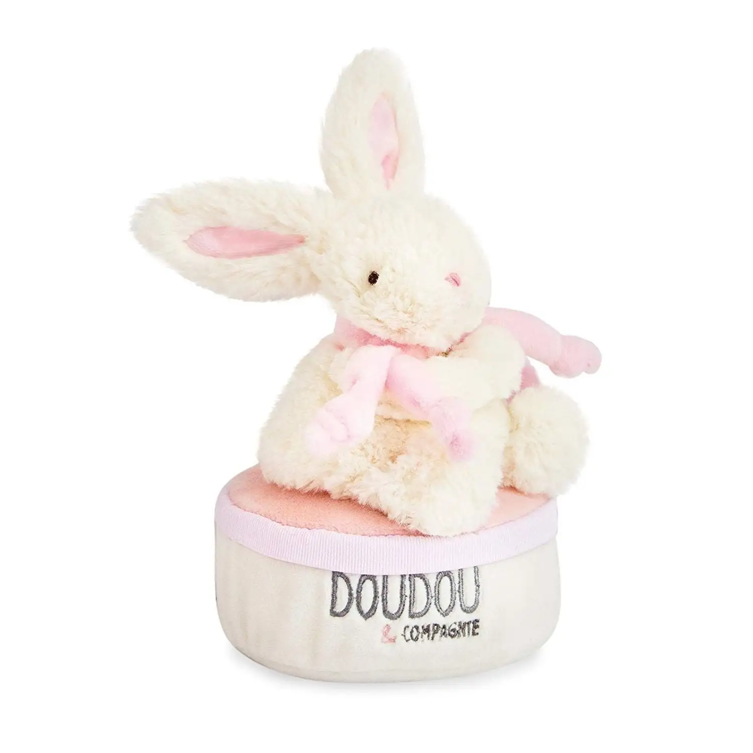 Музична іграшка-шкатулка Зайка рожевий колекція Lapin Bonbon, 17см DouDou