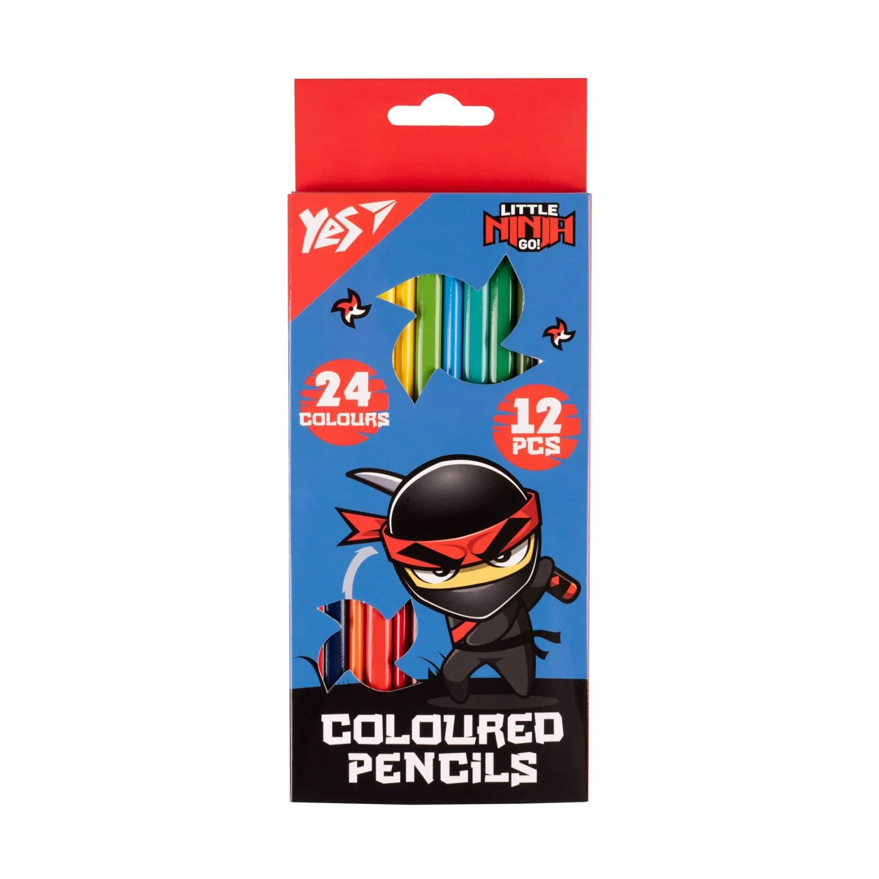 Олівці кольорові Yes 12/24 кол. &quot;Ninja&quot; синьо-червоний